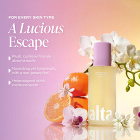 Saltair bottle beside kukui and moringa oils showing nourishing ingredients benefit