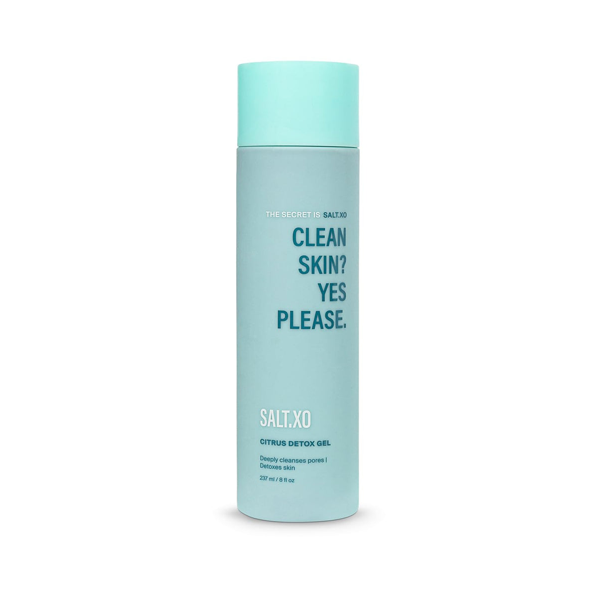 salt.xo front packaging showing bottle and citrus branding for clear identification and appeal