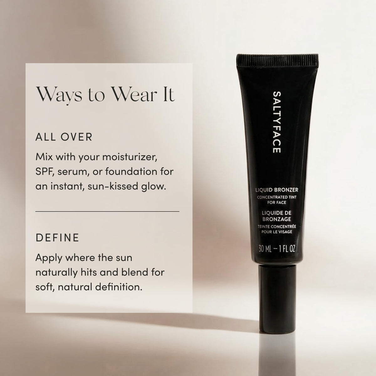 saltyface application on cheek blending to reveal natural sun-kissed benefit