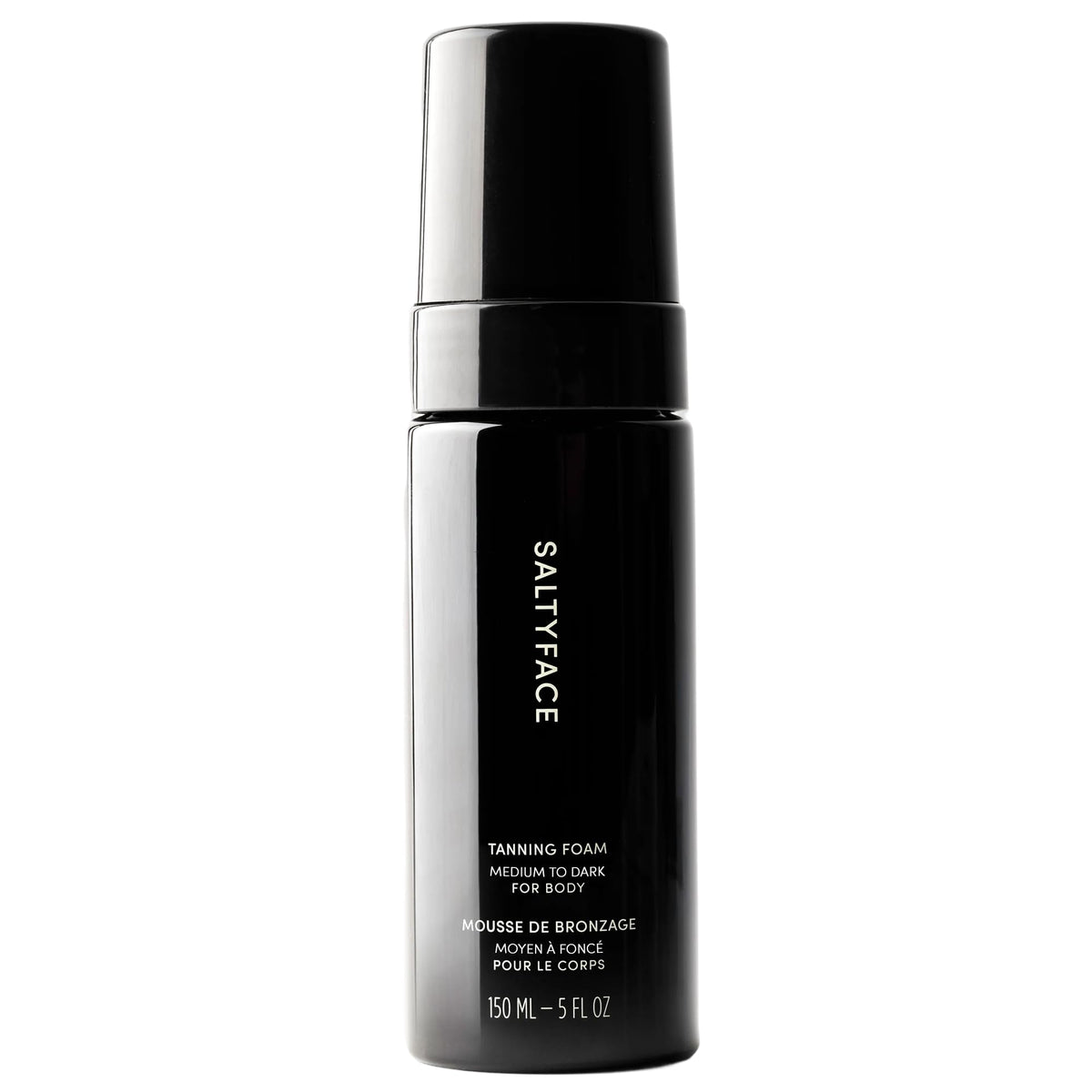 SALTYFACE bottle front packaging showing label and pump for clear benefit