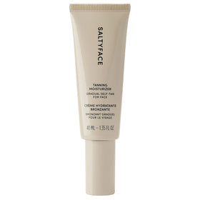 SALTYFACE front bottle image showing compact face tanner and clear branding
