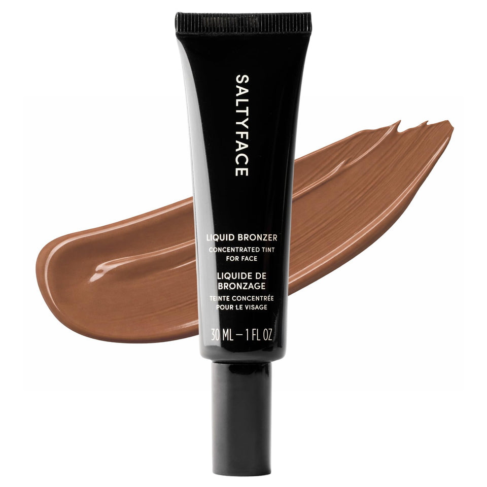 saltyface front bottle showing sleek label and immediate glow benefits