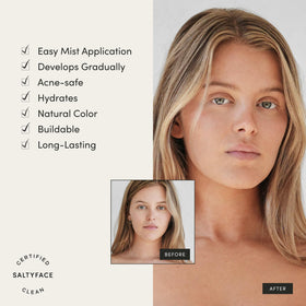 SALTYFACE texture on hand illustrating lightweight water-based feel and quick absorption