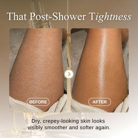 Saltysleep oil applied to damp arm demonstrating quick spread and hydration