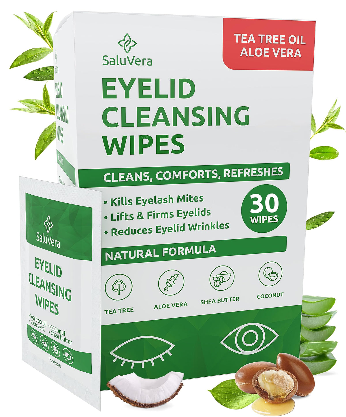 SaluVera front packaging showing product benefits and count