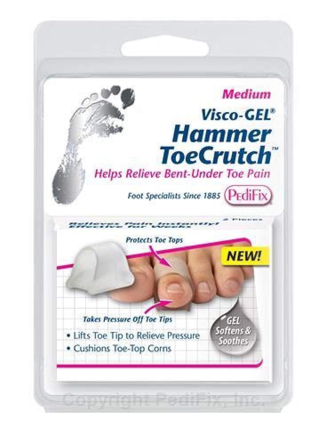 Sameriver Visco GEL hammer toe front view showing low-profile fit and toe protection