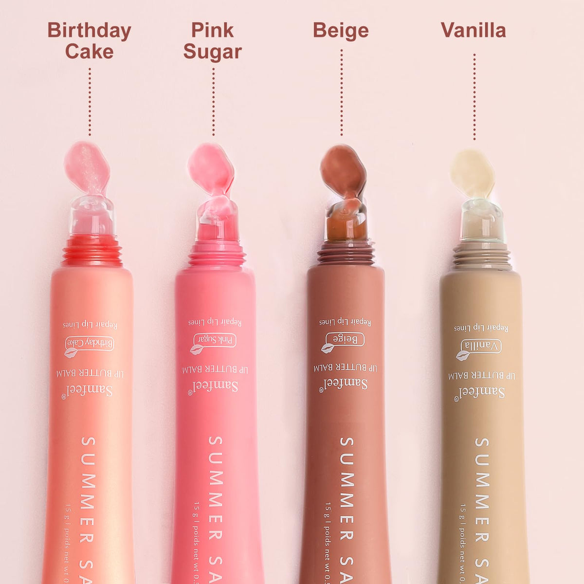 Samfeel close-up of buttery texture showing glossy finish and smooth application benefit