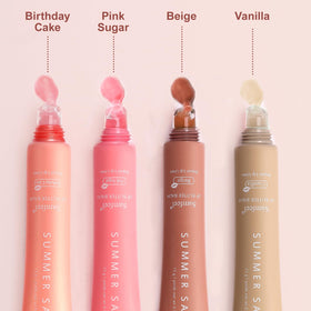 Samfeel close-up of buttery texture showing glossy finish and smooth application benefit