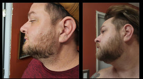 Samson's Apothecary used on styled hair showing compatibility with daily grooming