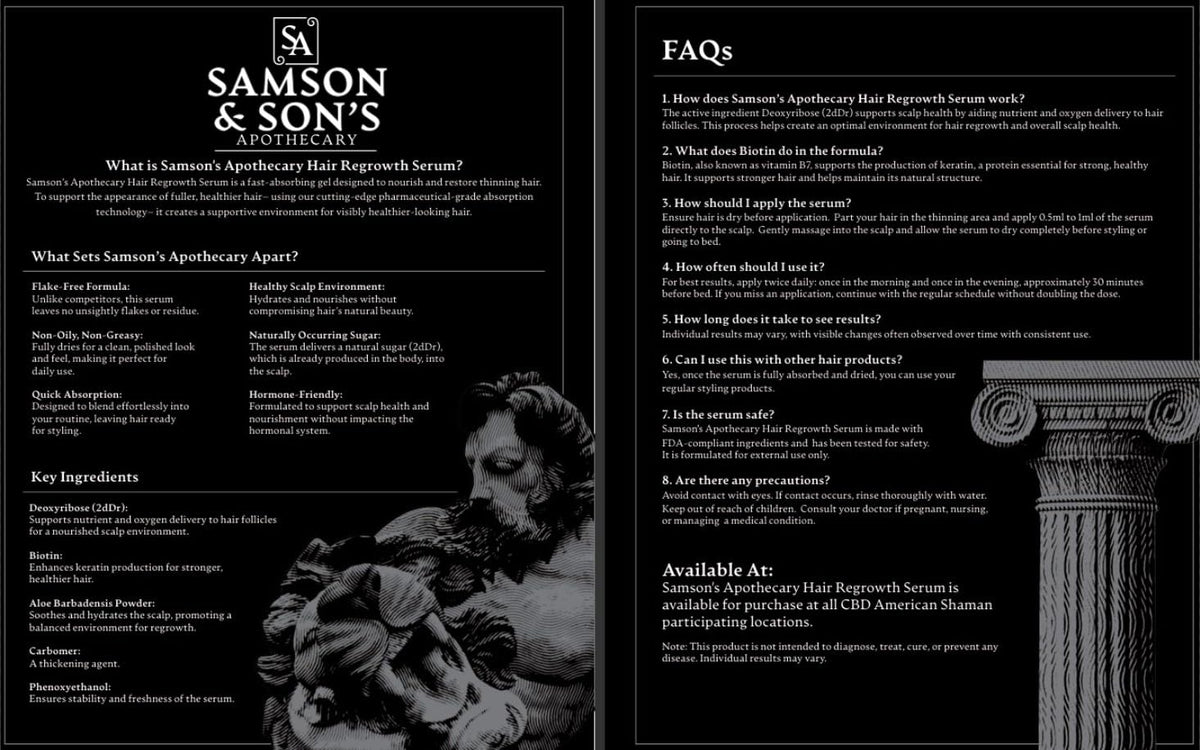 Samson's Apothecary lightweight serum texture on skin demonstrating non-greasy feel