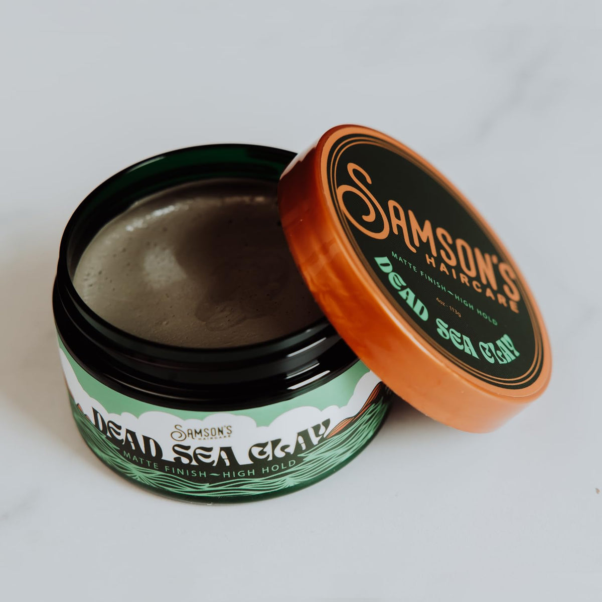 SAMSON'S HAIRCARE before and after styling showing improved texture and matte look