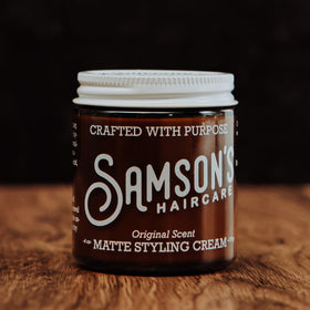 SAMSON'S HAIRCARE before and after hair photo showing matte definition benefit