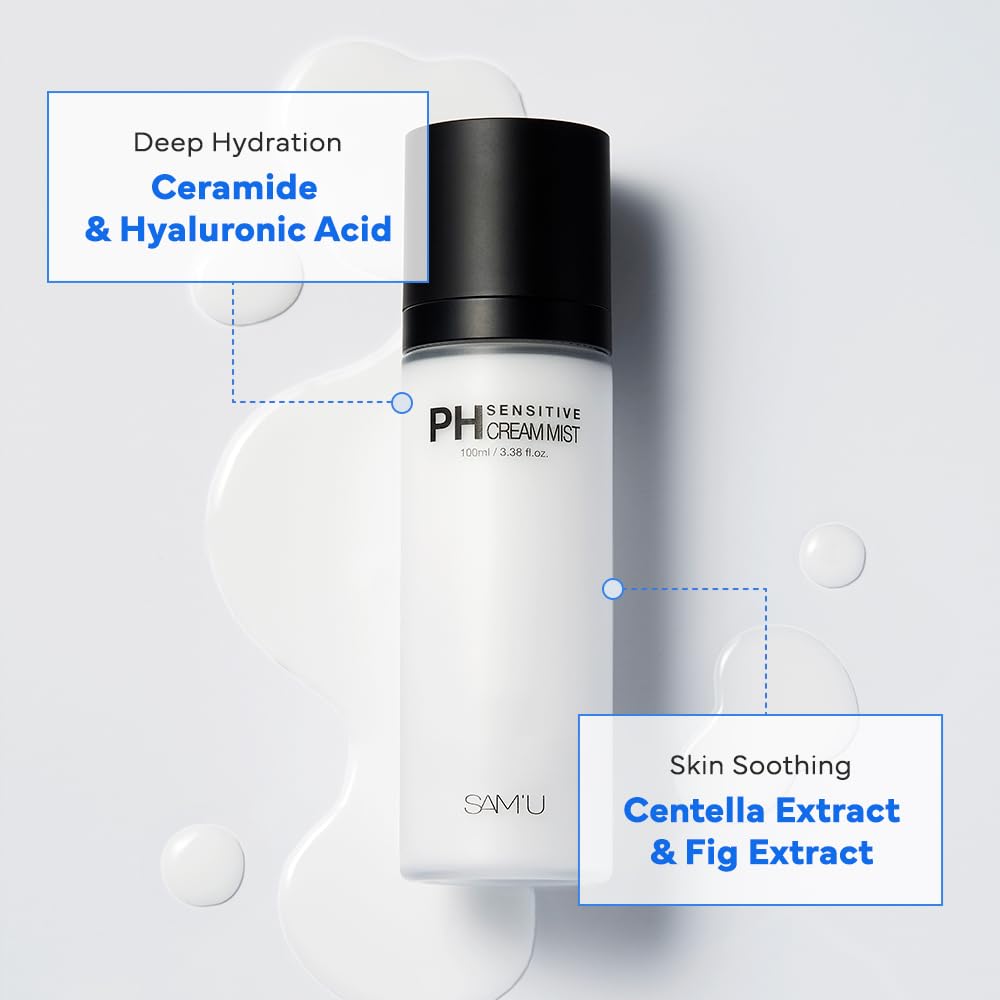 SAM'U ingredient label detail highlighting ceramides and hyaluronic acid