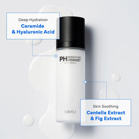 SAM'U ingredient label detail highlighting ceramides and hyaluronic acid