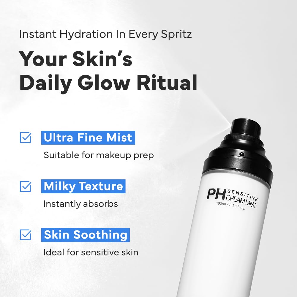 SAM'U mist spraying on face for instant hydration and makeup-safe finish