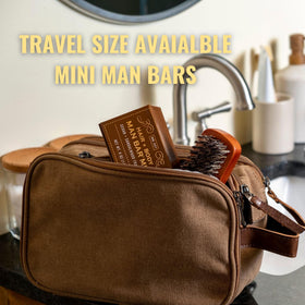 San Francisco Soap Company lifestyle bathroom display portraying elevated daily grooming ritual