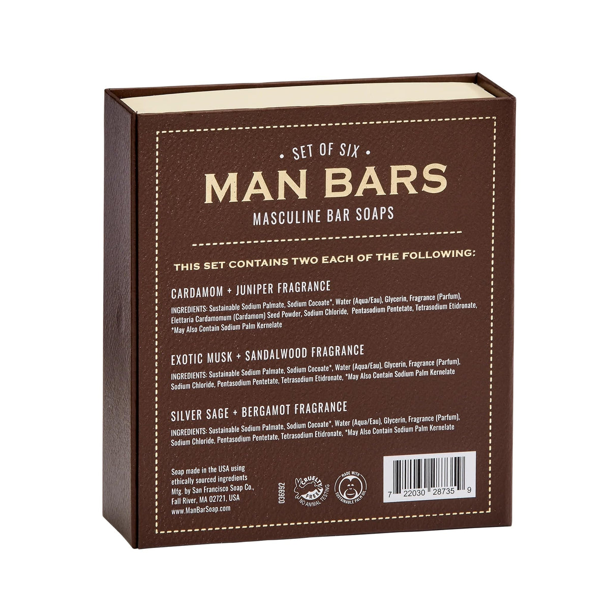 San Francisco Soap Company three fragrance bars displayed to highlight scent variety and choice