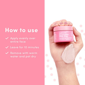 Sand & Sky jar on a bathroom shelf styled for at-home spa routine benefit