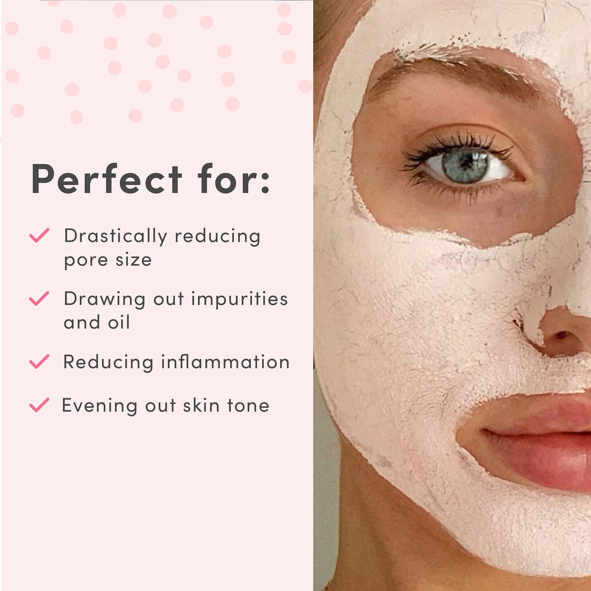 Sand & Sky mask applied on model's face demonstrating coverage and fit