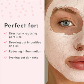 Sand & Sky mask applied on model's face demonstrating coverage and fit