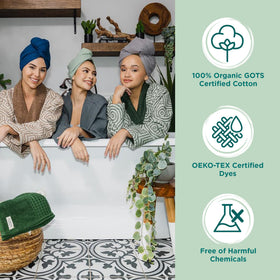 Sand Cloud GOTS-certified label detail emphasizing organic cotton sourcing and safety