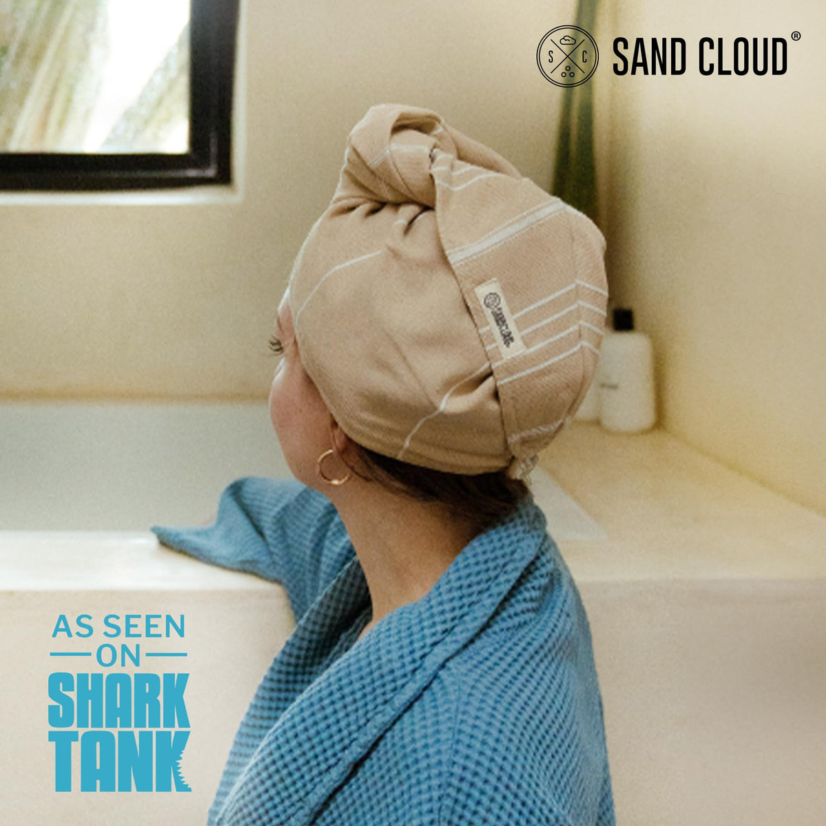 Sand Cloud towel close-up half-terry texture highlighting absorbency and gentle touch