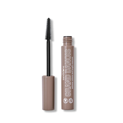 Sandstone Scandinavia mascara front view highlighting sleek packaging and gentle formula benefits