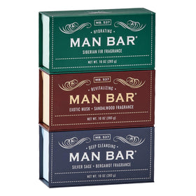 San Francisco Soap Company front packaging showing three-man-bar set and gift-ready look