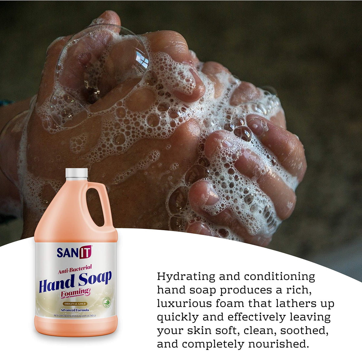 Sanit refill being added to foaming dispenser for quick restroom restocking