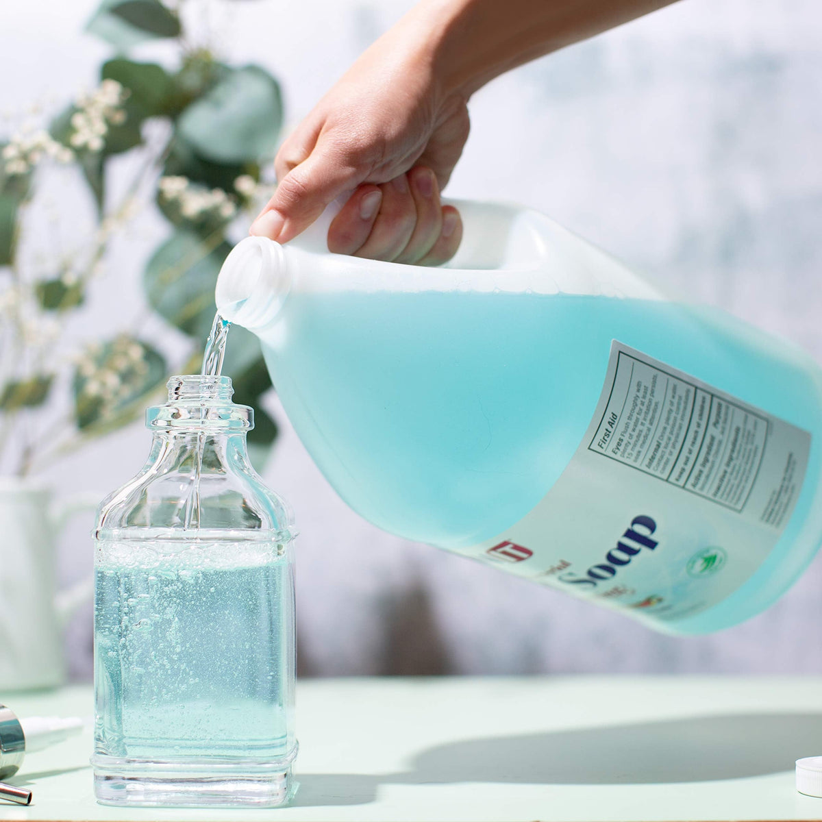 Sanit creamy foaming texture close-up demonstrating rich lather for gentle, efficient cleaning