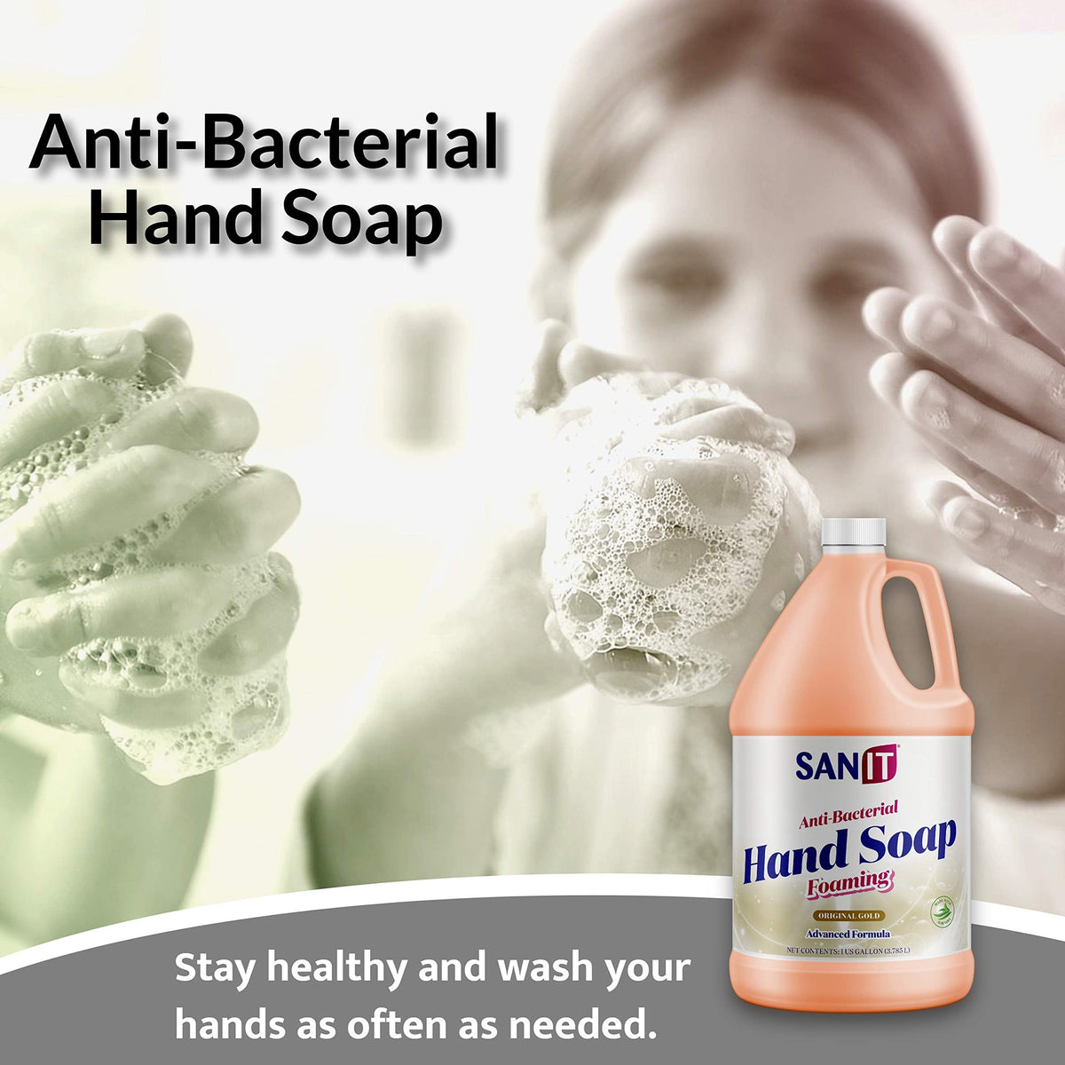 Sanit creamy foam texture close-up demonstrating rich lather