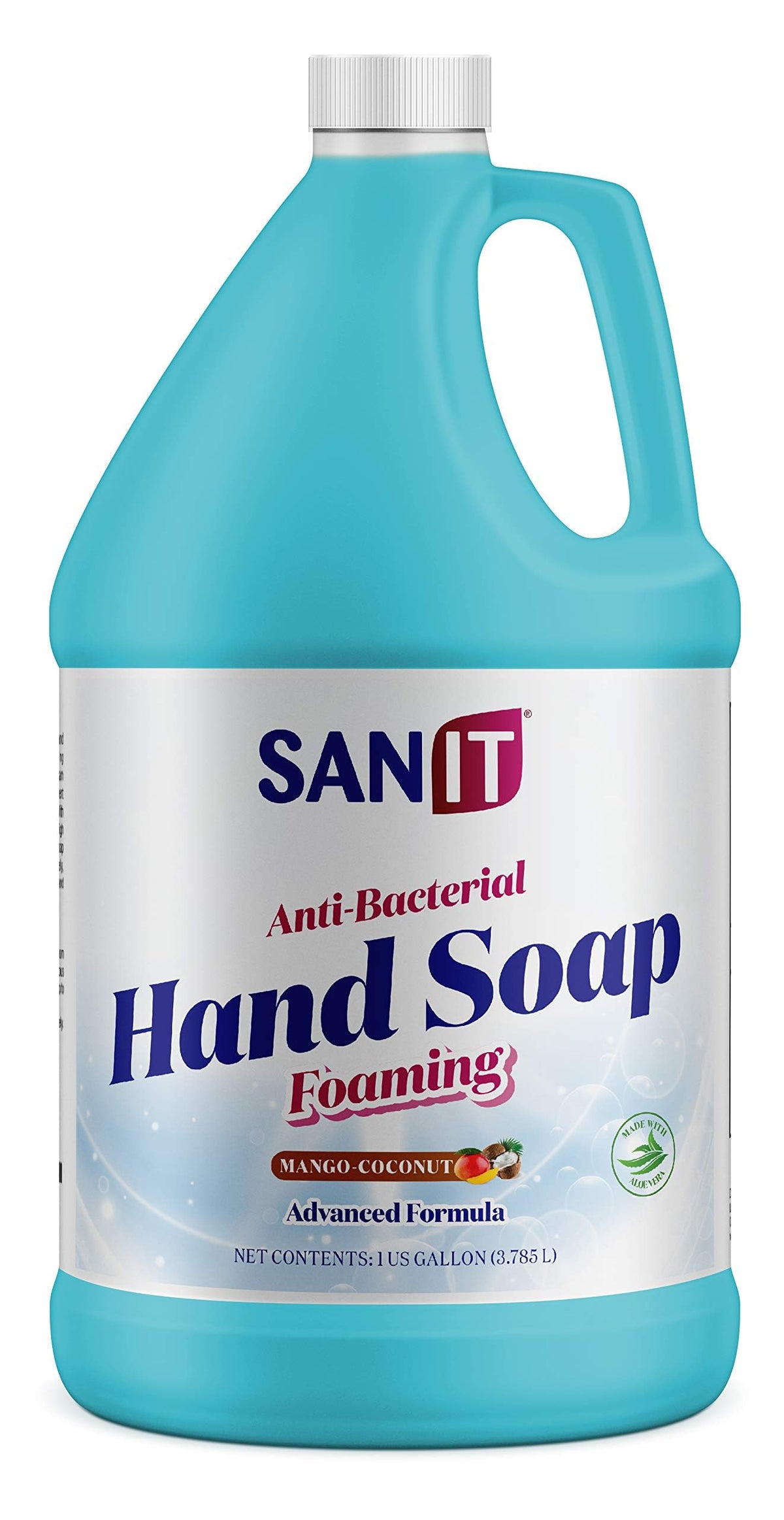 Sanit 1 gallon front label mango coconut showing product name and scent for easy identification