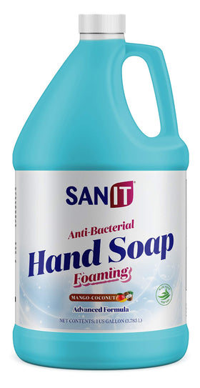 Sanit 1 gallon front label mango coconut showing product name and scent for easy identification