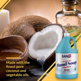Sanit Silky Clean used in kitchen sink demonstrating grease removal benefit