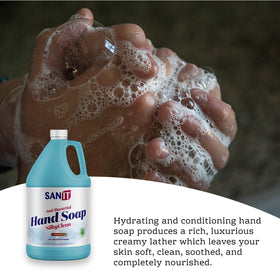 Sanit Silky Clean label detail with ingredients callout for ingredient transparency