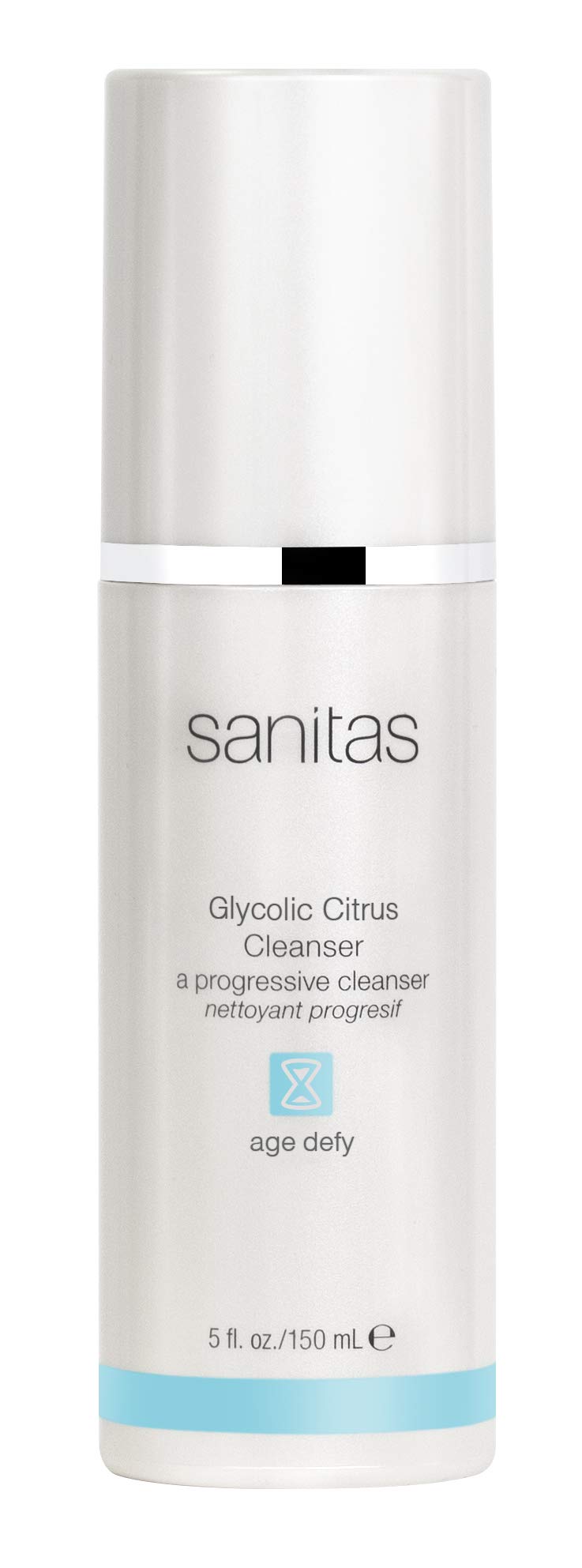 Sanitas cleanser front packaging showing label and 5 ounce size for clear identification and trust