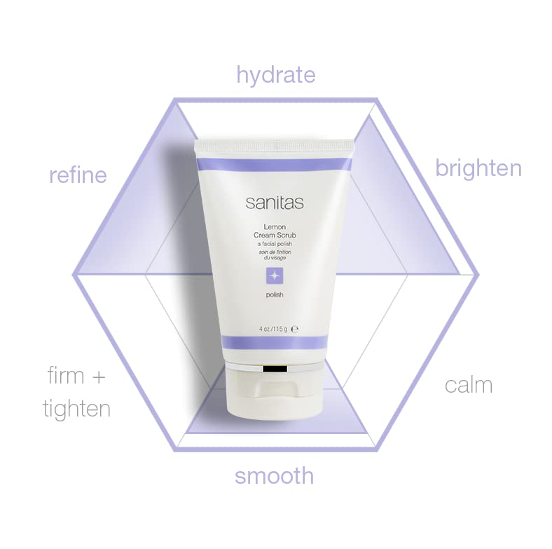 Sanitas ingredients label showing vitamin C and plant butters for nourishing, antioxidant benefit
