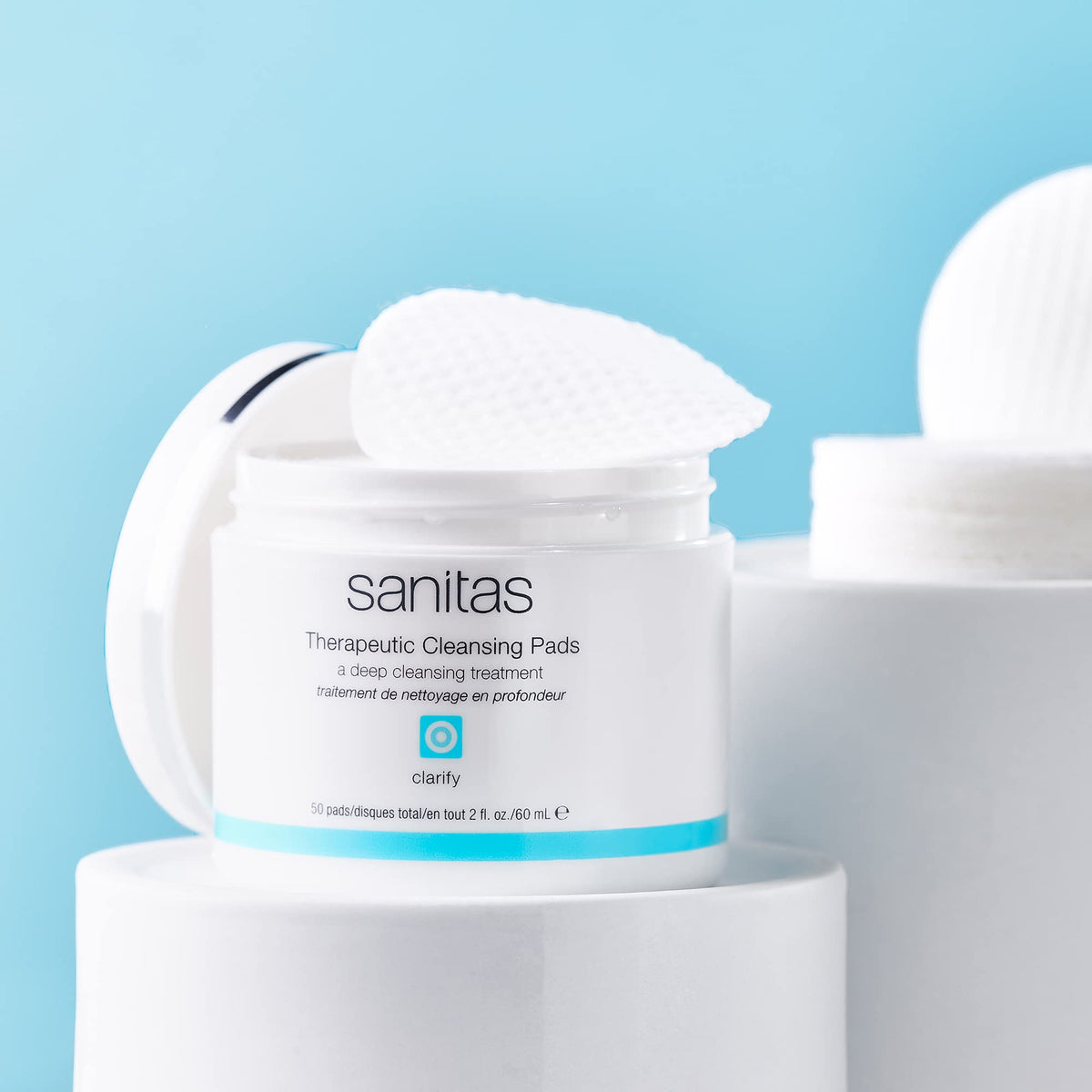 Sanitas close-up of pad texture demonstrating gentle exfoliation