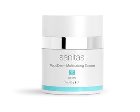Sanitas jar front view showing packaging and compact size with clean design