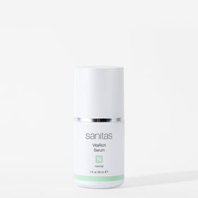 Sanitas front bottle shot showing label and 1 ounce size, communicates clear benefits