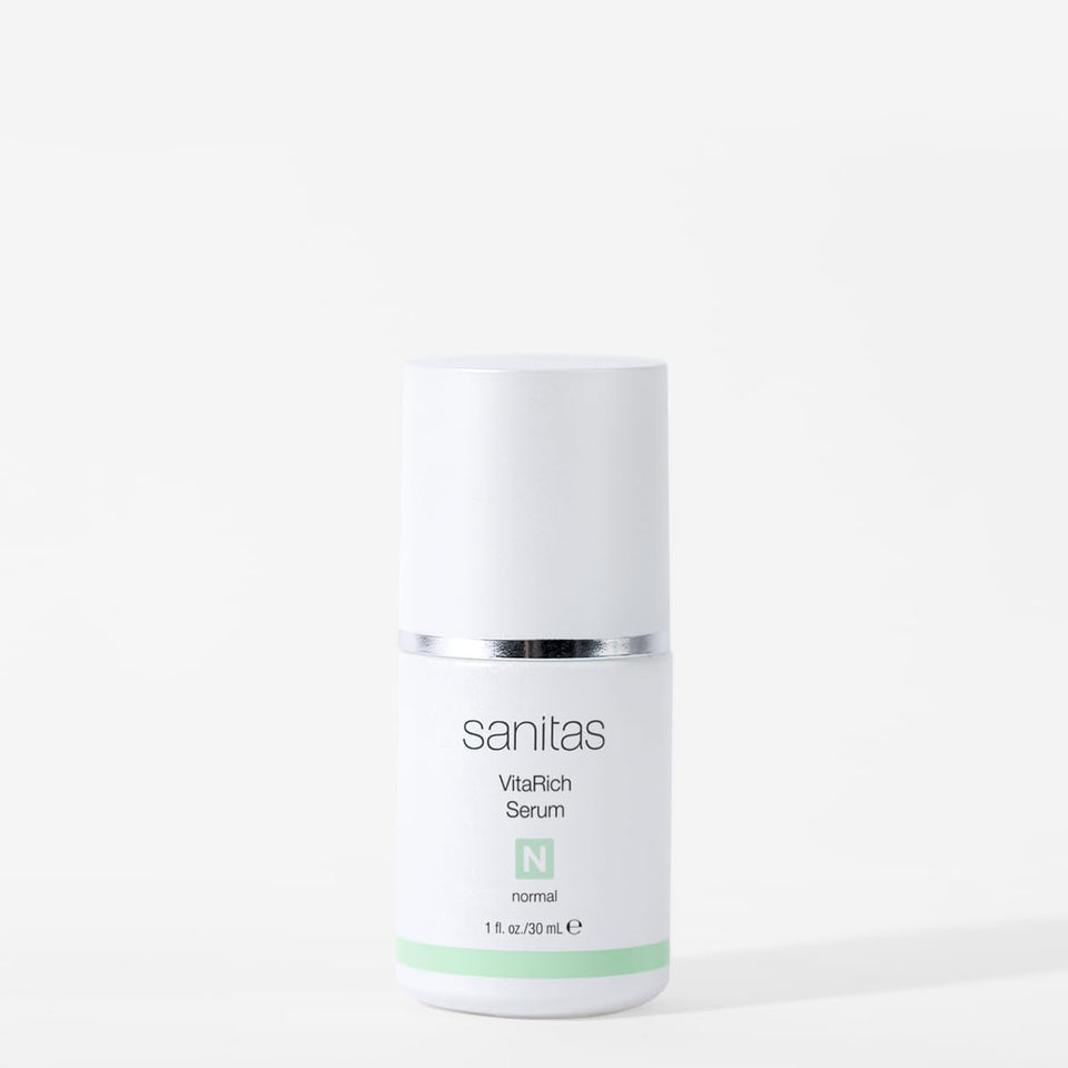 Sanitas front bottle shot showing label and 1 ounce size, communicates clear benefits