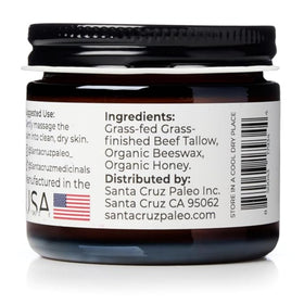Santa Cruz Paleo balm on hand demonstrating easy spreadability and control