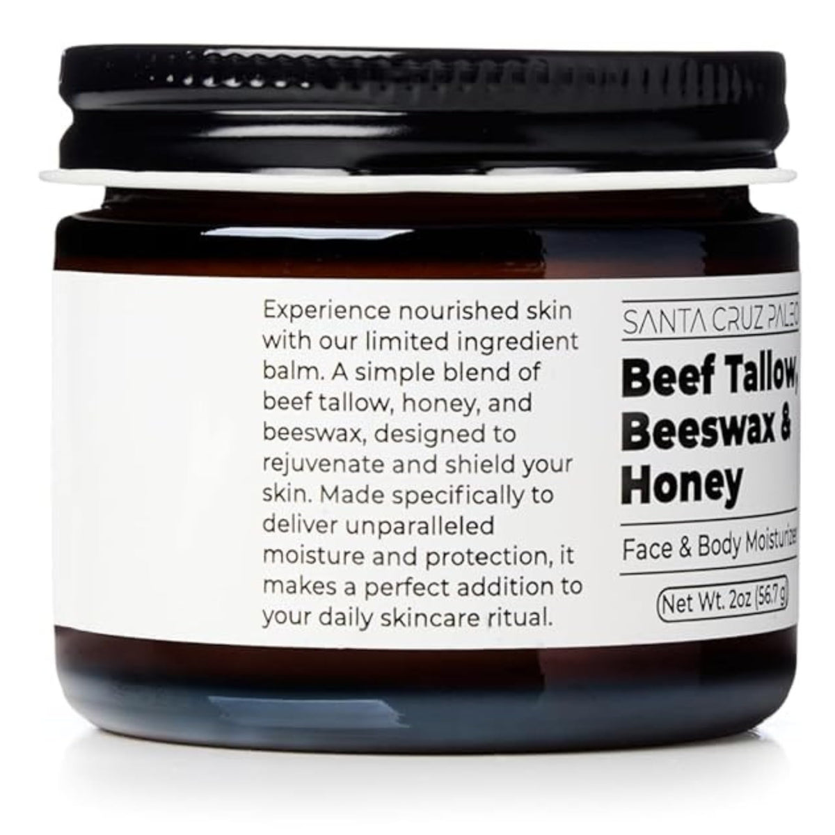 Santa Cruz Paleo applied to cheek showing gentle nourishment and calm finish