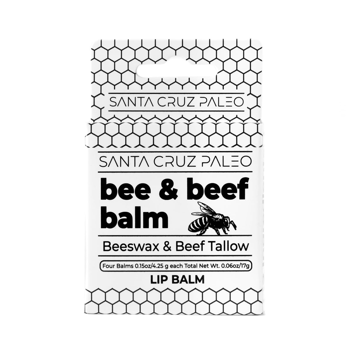 Santa Cruz Paleo front packaging showing four balm sticks and clean labeling benefit