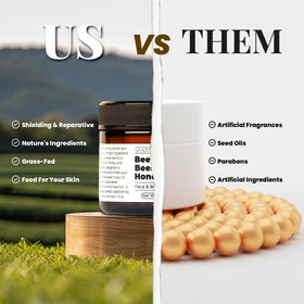 Santa Cruz Paleo beef tallow ingredient display highlighting skin-lipid support