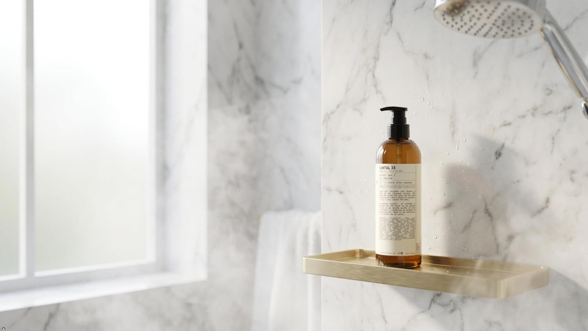 Santal 33 with aloe jojoba grape seed display emphasizing nourishing botanical benefits