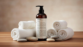 Santal 33 LeLabo shampoo in shower lifestyle creating a spa-like shower experience