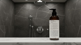 Santal 33 LeLabo shampoo lather close-up demonstrating gentle foam and hydration
