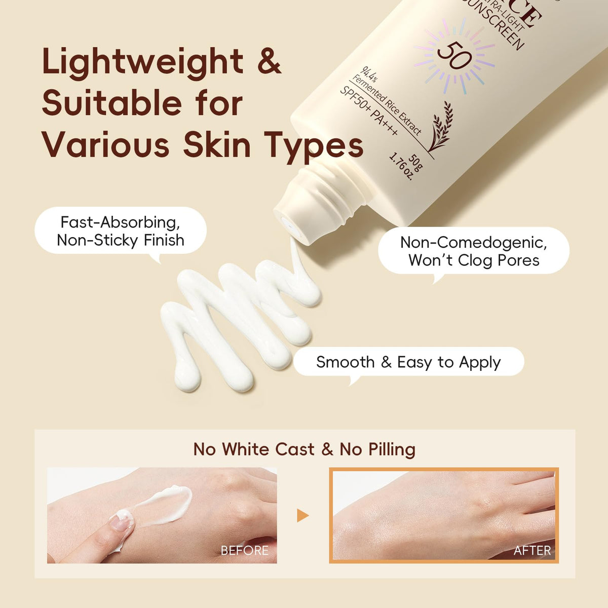 SANZHUAN applied on hand demonstrating easy absorption and blendability