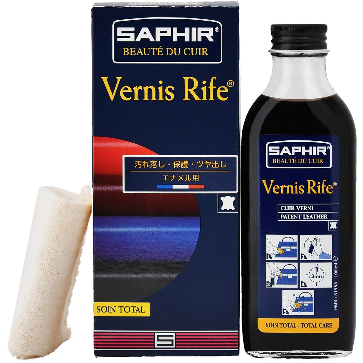 SAPHIR Vernis Rife bottle front view showing label and 100mL size benefit